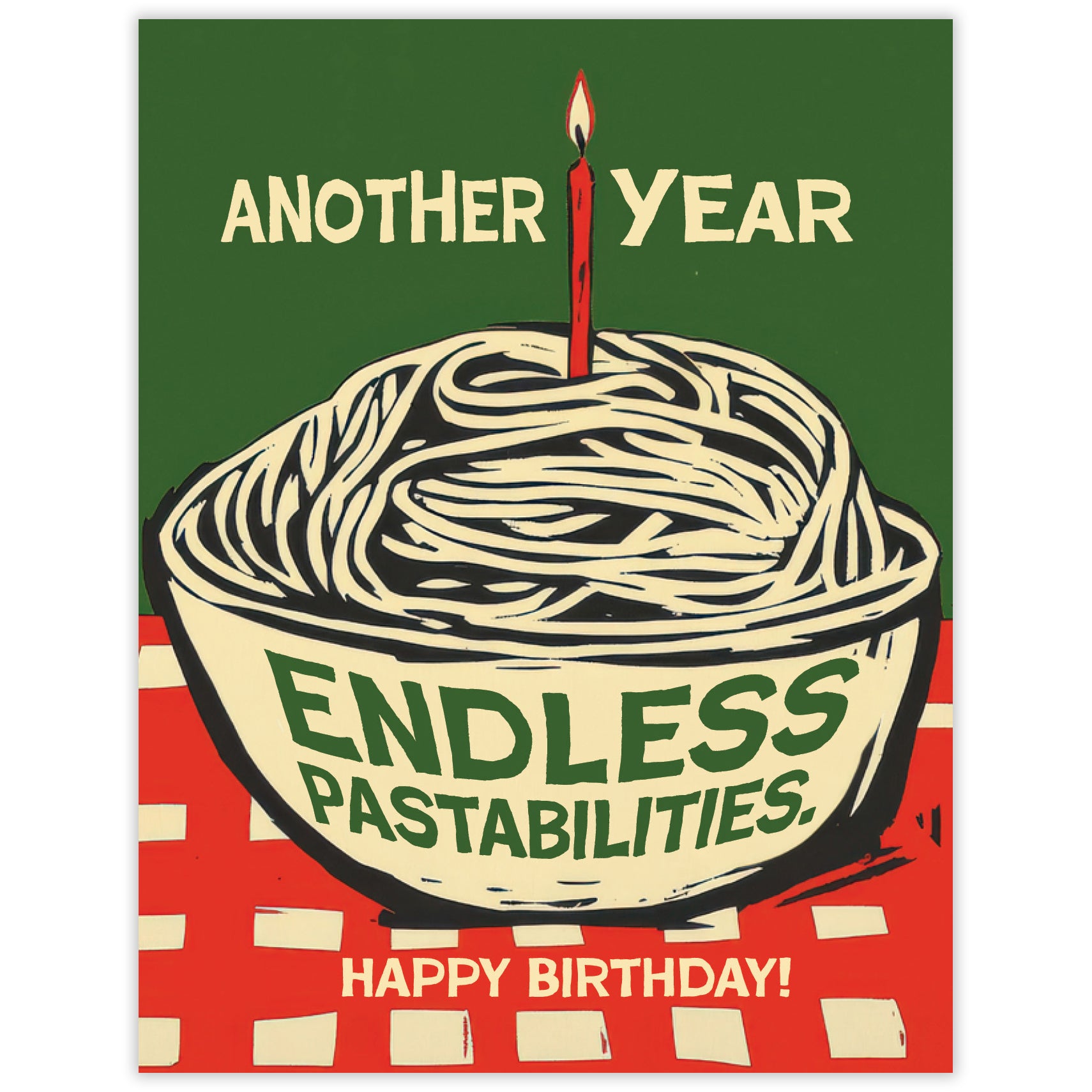 Endless Pastabilities - Recycled Birthday Card for Foodies and Cooks