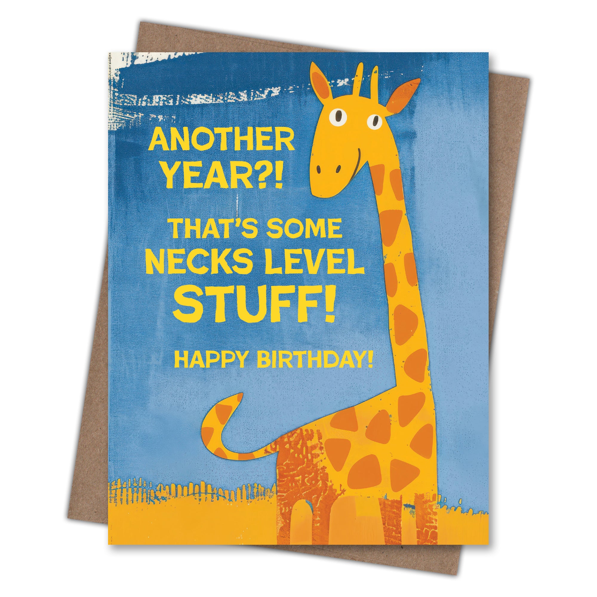 Necks Level Giraffe - Recycled Birthday Card for Animal Lovers
