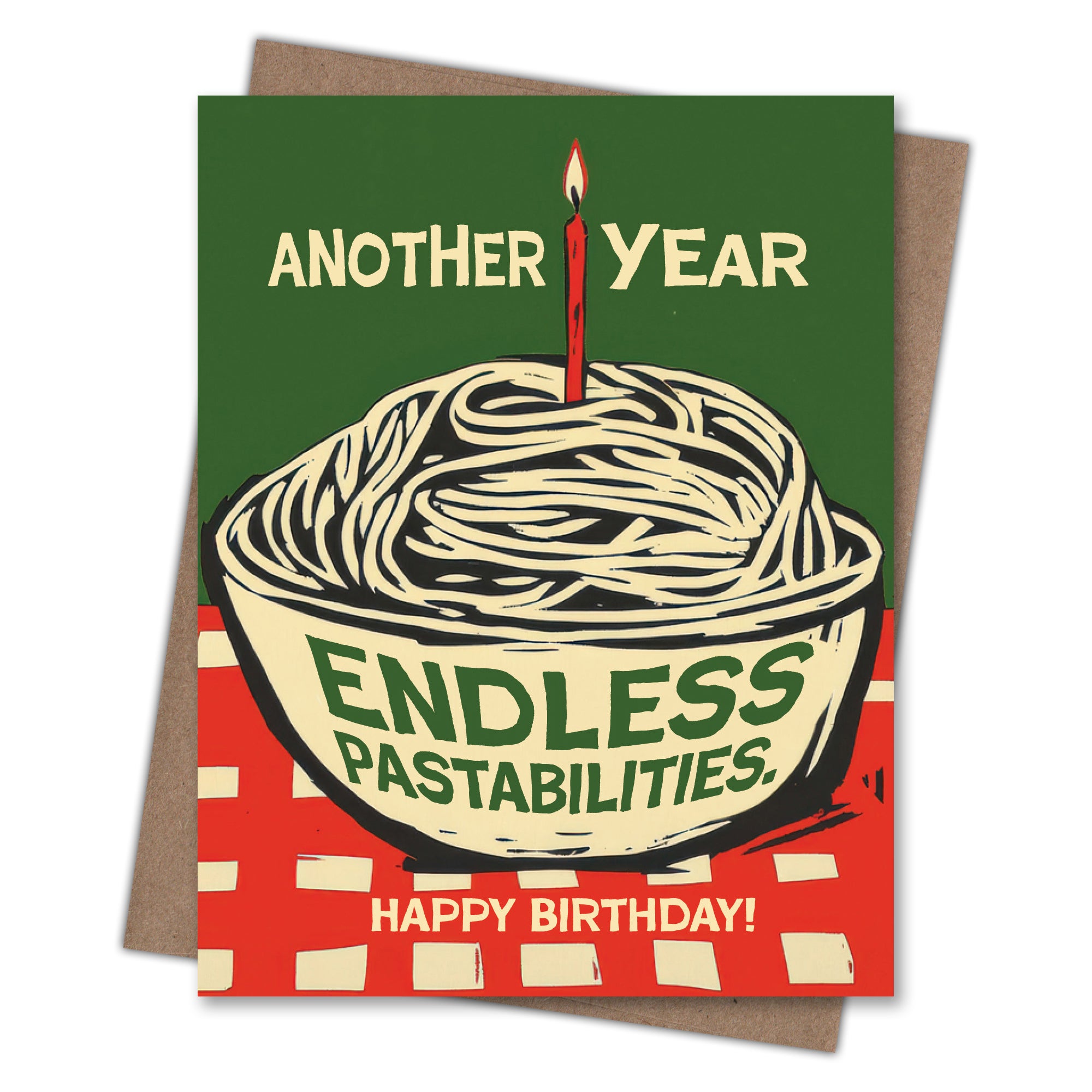 Endless Pastabilities - Recycled Birthday Card for Foodies and Cooks