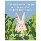 Leafy Greens Bunny - Recycled Birthday Card for Gardeners