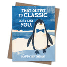 Classic Penguin - Recycled Birthday Card for Animal Lovers