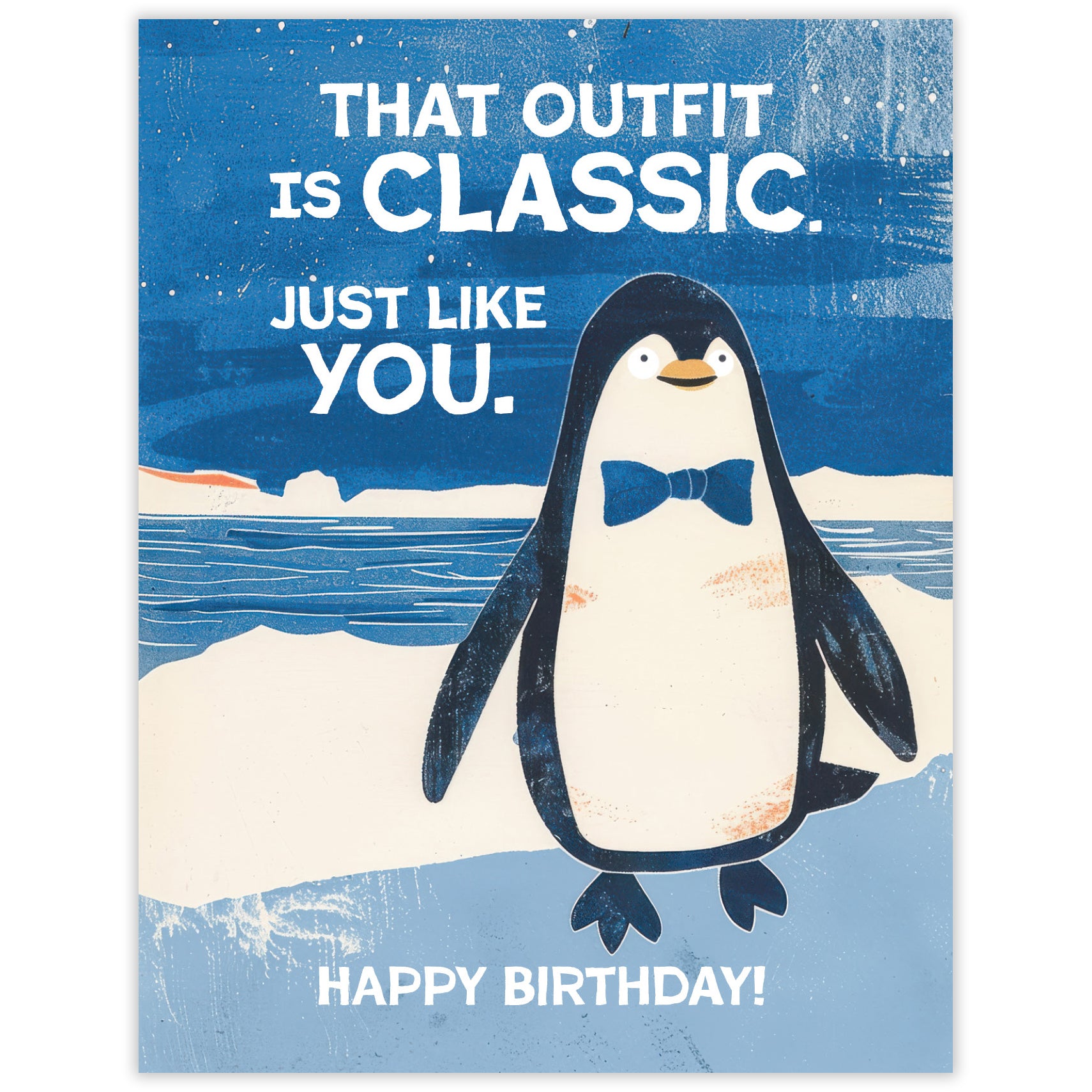 Classic Penguin - Recycled Birthday Card for Animal Lovers