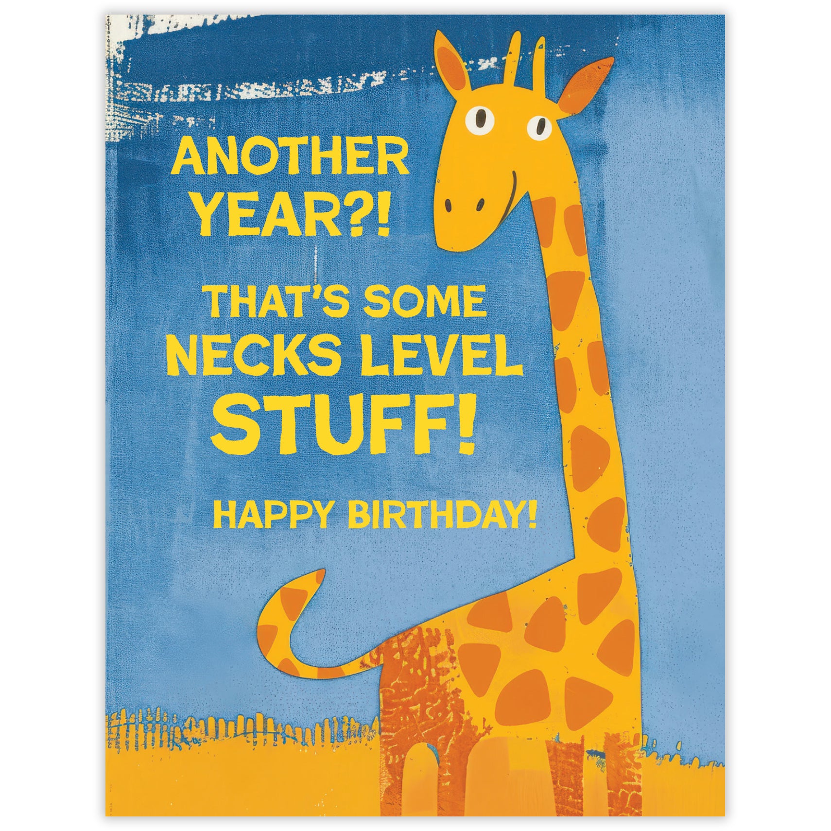 Necks Level Giraffe - Recycled Birthday Card for Animal Lovers