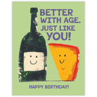 Wine and Cheese - Recycled Birthday Card for Foodies and Cooks