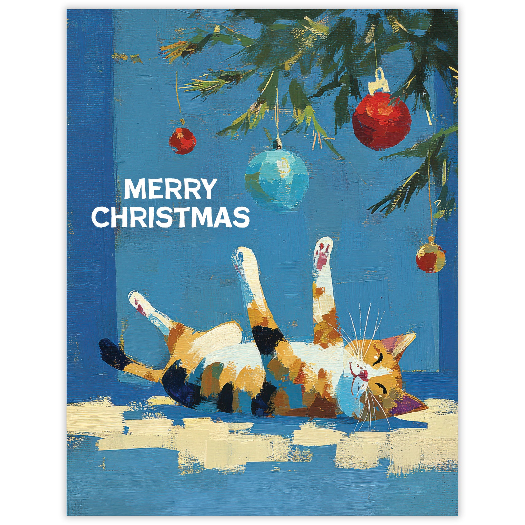 Ornaments Cat - Recycled Christmas Card for Cat Lovers