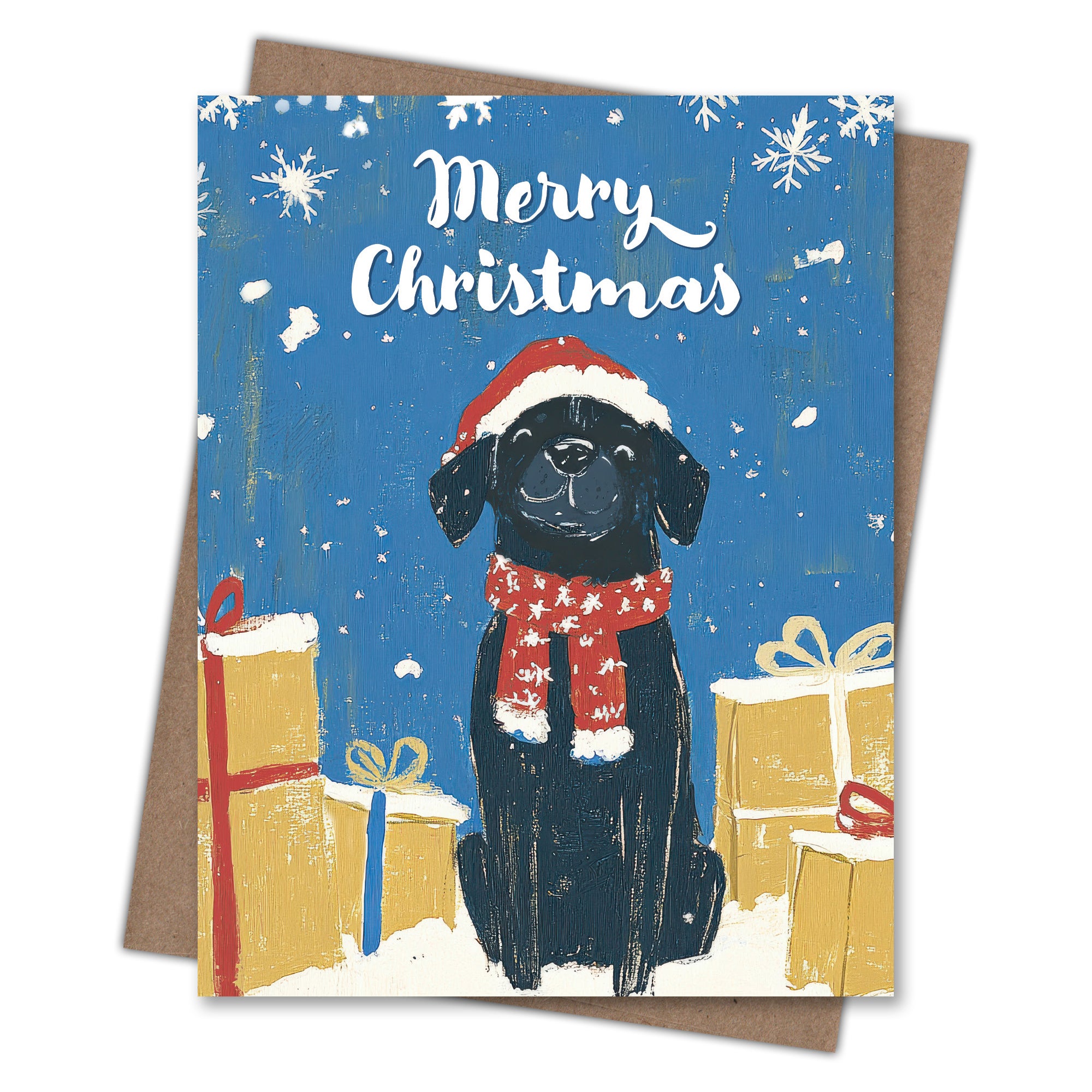 Black Lab - Recycled Christmas Card for Dog Lovers