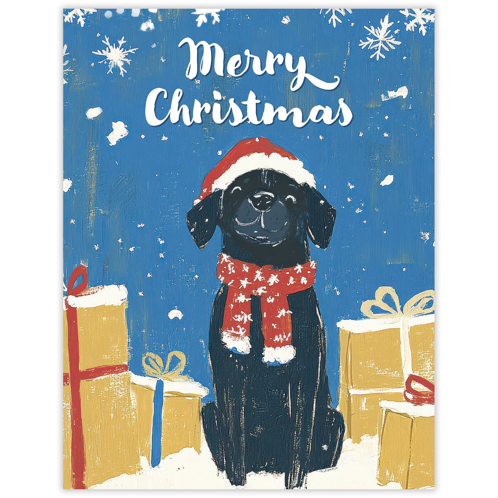 Black Lab - Recycled Christmas Card for Dog Lovers