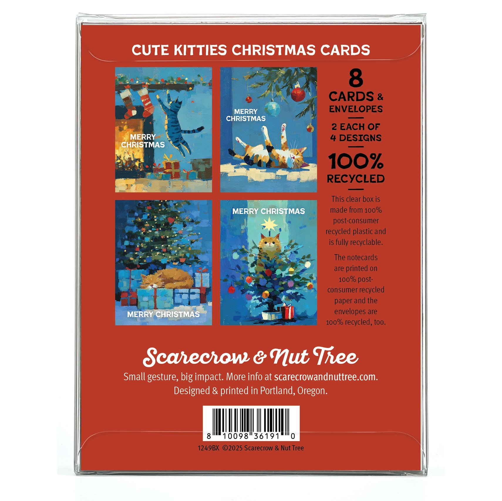 Cute Kitties - Recycled Christmas Cards Box Set for Cat Lovers
