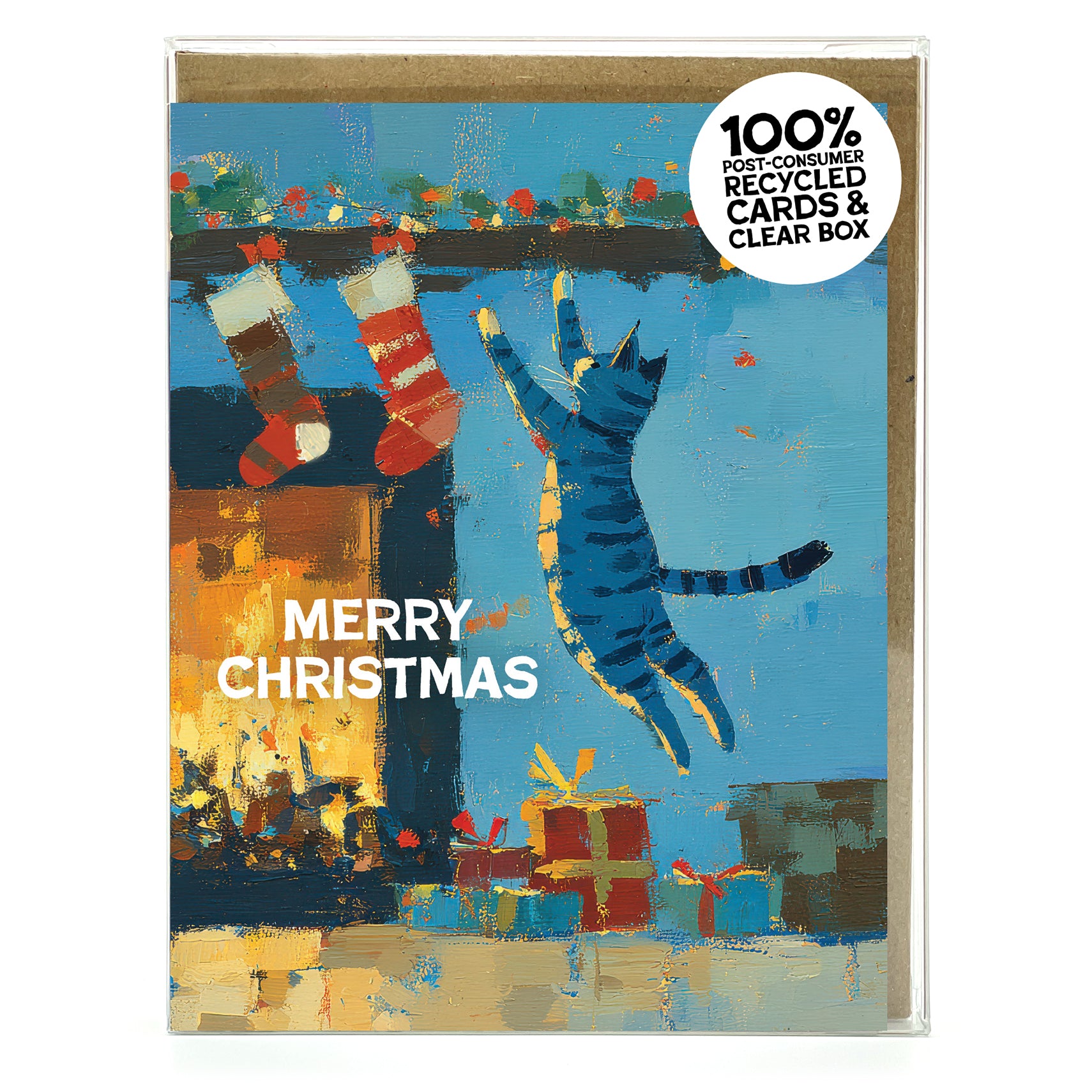 Cute Kitties - Recycled Christmas Cards Box Set for Cat Lovers