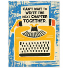 Vintage yellow typewriter with a love message