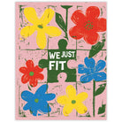 Colorful flowers and puzzle pieces with a love message